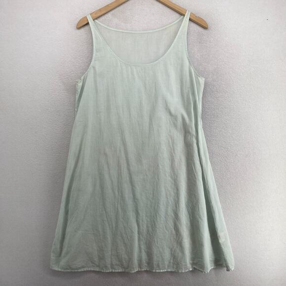 Eileen Fisher Other - EILEEN FISHER Slip L Organic Cotton Gauze Dress Scoop Neck Tank Aqua Blue